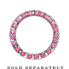 7/8 Stainless Steel Pink Gem Screw Fit Tunnel