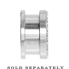 00G Stainless Steel Clear Gem Screw Fit Tunnel