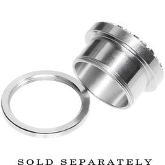 18mm Stainless Steel Black Clear Gem Screw Fit Tunnel