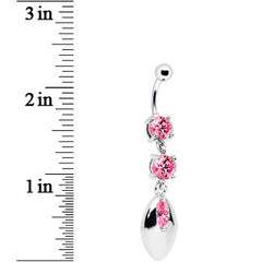 Pink Cubic Zirconia Impressions Belly Ring