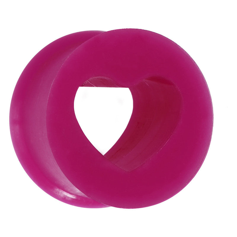9/16 Purple Heart Silicone Flexible Tunnel