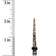 2G Brown White Resin Native Skull Taper