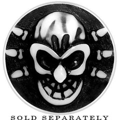 9/16 Black White Resin Skull Saddle Plug