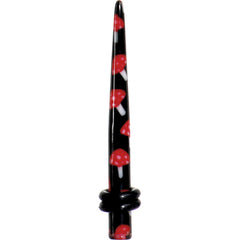 6G Black Red Mushroom Acrylic Ear Taper