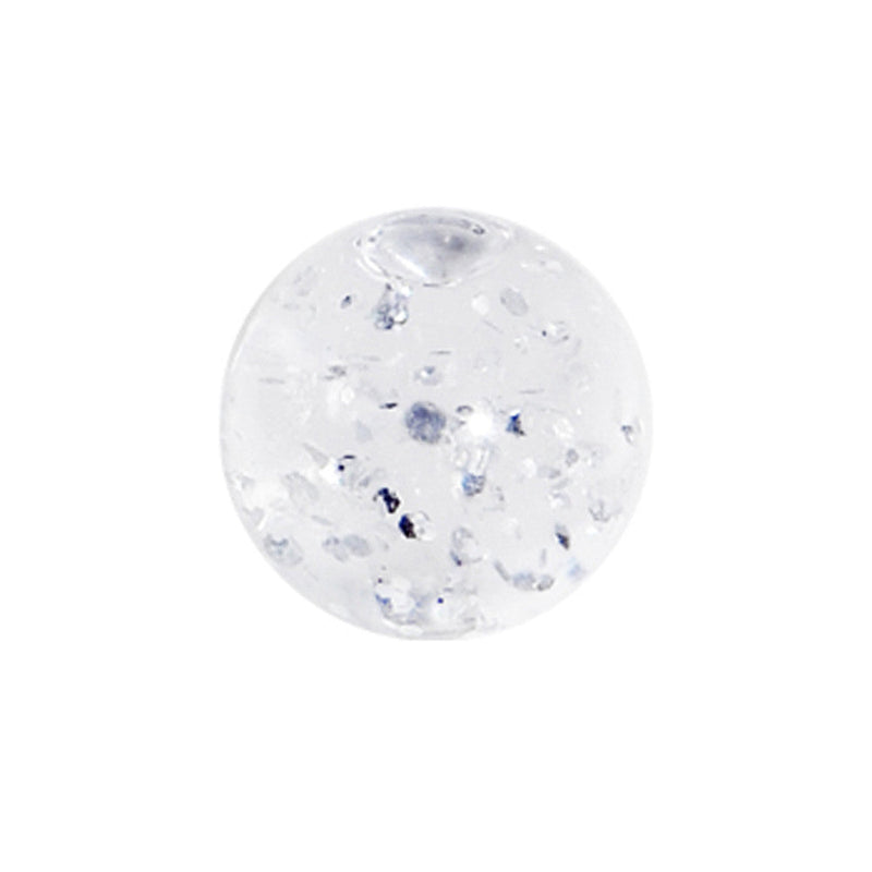 5mm Clear Glitter Acrylic Captive Bead Ring Replacement Ball