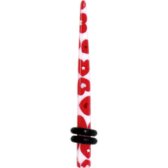 8G Lovely Red Heart Acrylic Ear Taper
