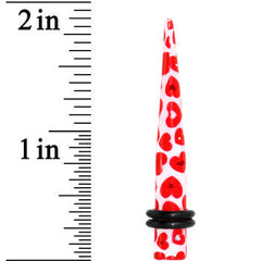 2G Lovely Red Heart Acrylic Ear Taper