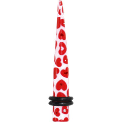 2G Lovely Red Heart Acrylic Ear Taper