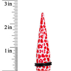 5/8 Lovely Red Heart Acrylic Ear Taper
