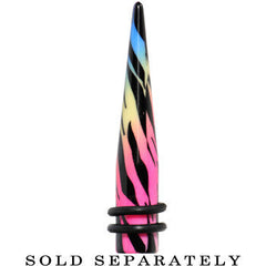 0G Multi Color Animal Print Acrylic Ear Taper