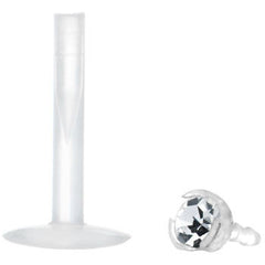 Bio-Flex 2mm Clear Gem Push-In Labret Monroe Tragus