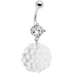 Crystalline Gem Full Bloom Shell Flower Belly Ring