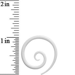 10G White Acrylic Super Spiral Taper