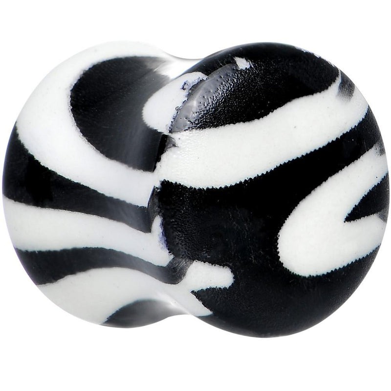 Zebra Print Glow in the Dark Saddle Plug 2G to 1 Inch