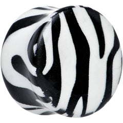 Zebra Print Glow in the Dark Saddle Plug 2G to 1 Inch