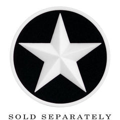 1/2 Black White Star Silicone Plug