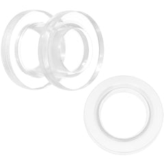 0G Clear Acrylic Screw Fit Tunnel Plug Set