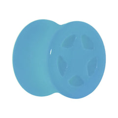 Acrylic Neon Blue Star Tunnel Plug 2G to 20mm