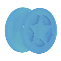 Acrylic Neon Blue Star Tunnel Plug 2G to 20mm