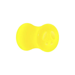 Acrylic Neon Yellow Peace Sign Tunnel Plug 2G to 20mm