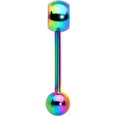 Rainbow Titanium Orbital Barbell Tongue Ring