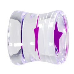 1/2 Rave Purple Star Inlay Acrylic Saddle Plug