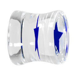1/2 Stellar Blue Star Inlay Acrylic Saddle Plug