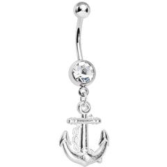 Crystalline Gem Anchor Belly Ring