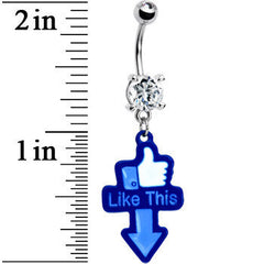 Blue Hand Thumbs Up Belly Ring