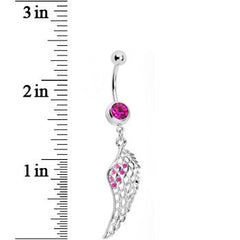 Pink Gem Angel Wing Belly Ring