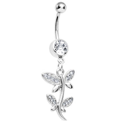 Crystalline Gem Flowering Butterfly Belly Ring