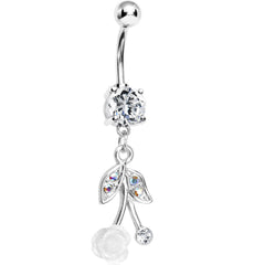 Crystalline Gem Flowering Cherry Belly Ring