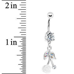 Crystalline Gem Flowering Cherry Belly Ring