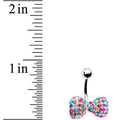 Multi Gem Bow Tie Belly Ring