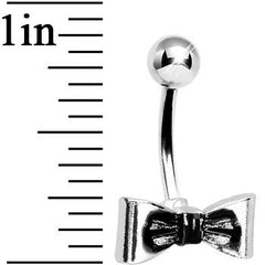 Silver Tone Bow Belly Ring