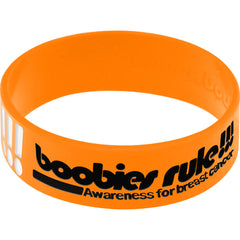 Orange White Boobies Rock Breast Cancer Bracelet
