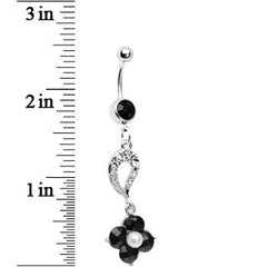 Dark Nature Rain Blossom Crystal Belly Ring