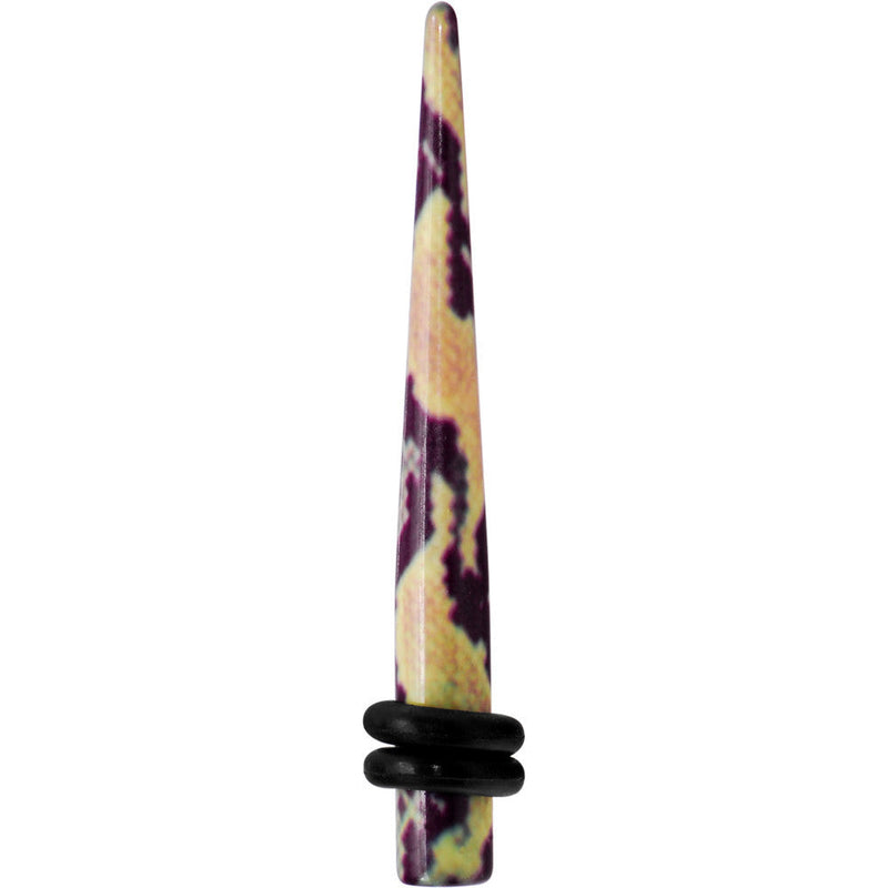 6G Green Snake Skin Acrylic Taper