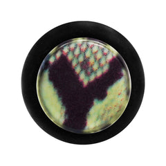 0G Green Snake Skin Acrylic Taper