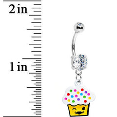 Colorful Sprinkles Mustache Cupcake Belly Ring