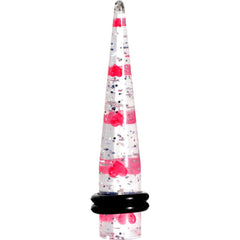 Clear Acrylic Glitter Pink Heart Confetti Taper 8G to 16mm
