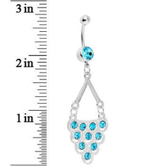 Aqua Gem Lavish Lace Cascade Dangle Belly Ring
