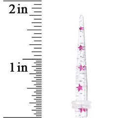 4G Clear Acrylic Glitter Purple Star Confetti Taper