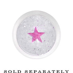 2G Clear Acrylic Glitter Purple Star Confetti Taper