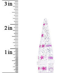 5/8 Clear Acrylic Glitter Purple Star Confetti Taper