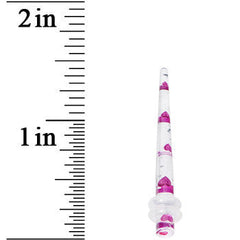 8G Clear Acrylic Glitter Purple Heart Confetti Taper