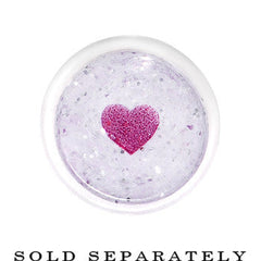 1/2 Clear Acrylic Glitter Purple Heart Confetti Taper