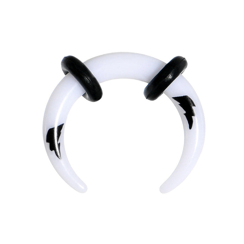 8G White Acrylic Black Lightning Buffalo Taper