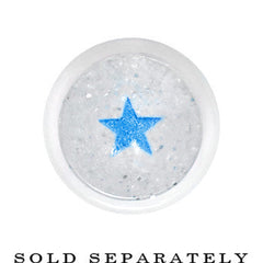 5/8 Clear Acrylic Glitter Blue Star Confetti Taper
