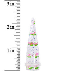 9/16 Clear Acrylic Glitter Pink Cherry Confetti Taper
